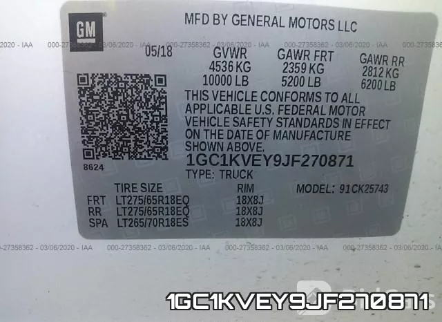 1GC1KVEY9JF270871 фото 10