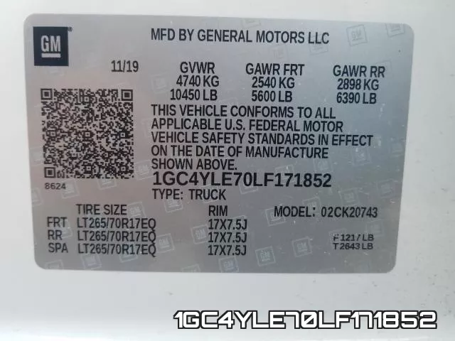 1GC4YLE70LF171852 фото 2