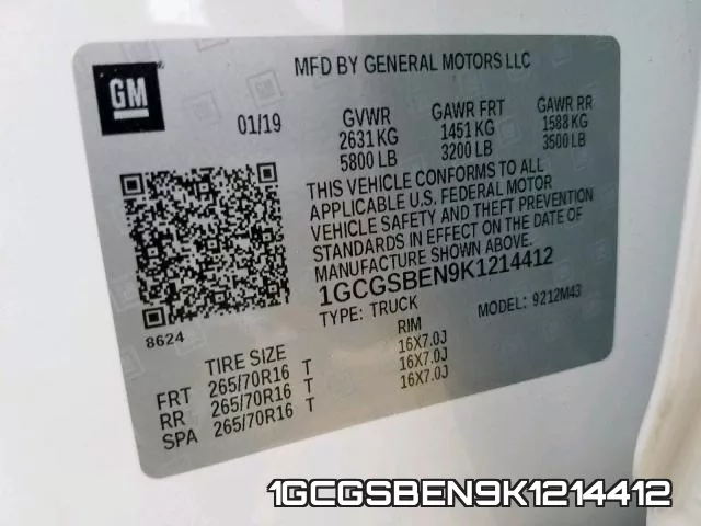 1GCGSBEN9K1214412 фото 2