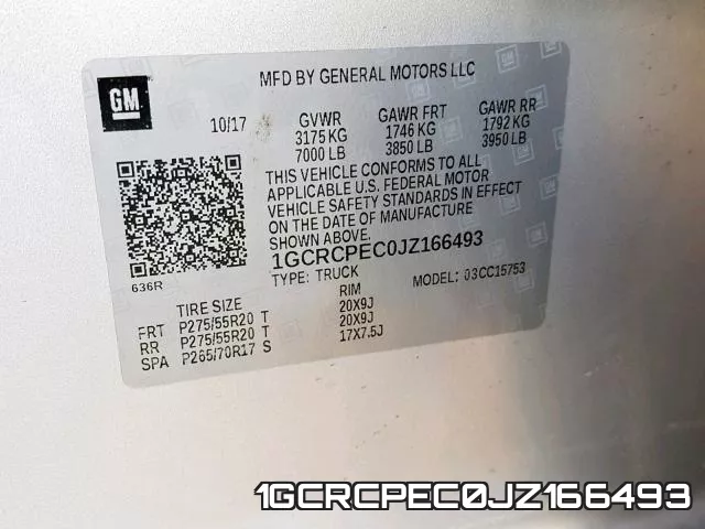1GCRCPEC0JZ166493 фото 2