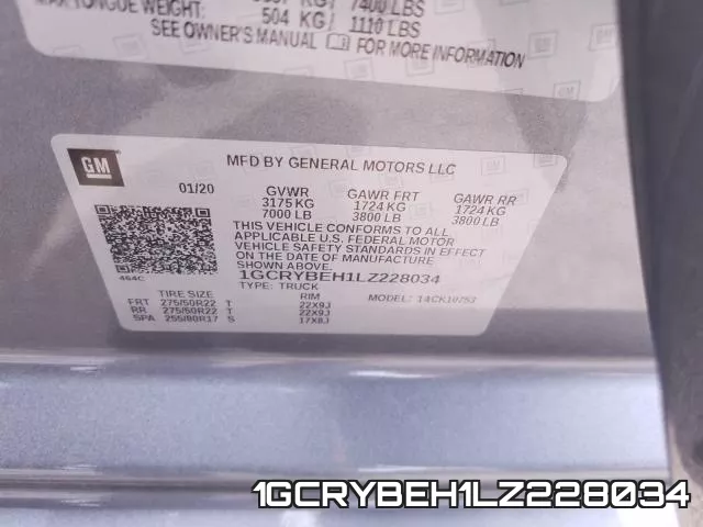 1GCRYBEH1LZ228034 фото 2
