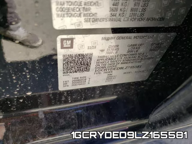1GCRYDED9LZ165581 фото 2