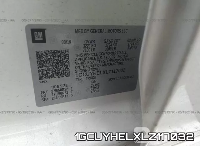 1GCUYHELXLZ117032 фото 10