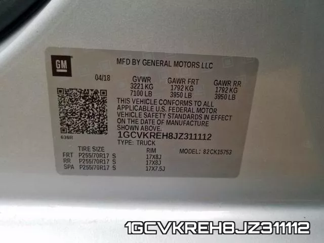 1GCVKREH8JZ311112 фото 2