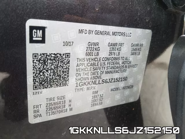 1GKKNLLS6JZ152150 фото 2