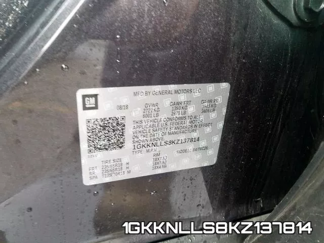 1GKKNLLS8KZ137814 фото 2