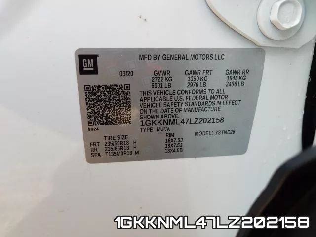 1GKKNML47LZ202158 фото 2