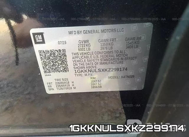 1GKKNULSXKZ299174 фото 10