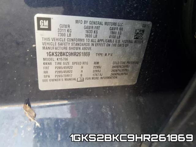 1GKS2BKC9HR261869 фото 2