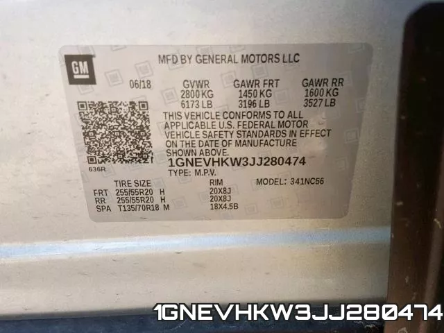 1GNEVHKW3JJ280474 фото 2