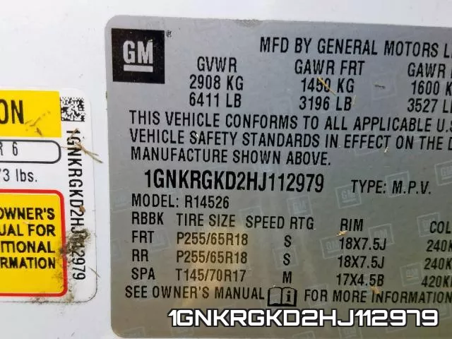 1GNKRGKD2HJ112979 фото 2