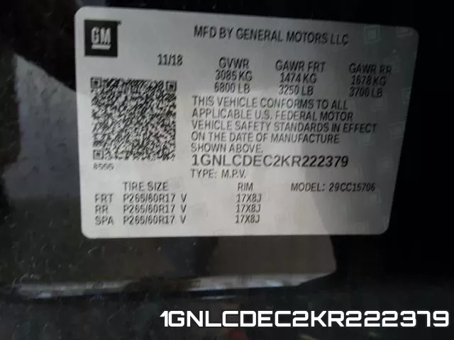 1GNLCDEC2KR222379 фото 2