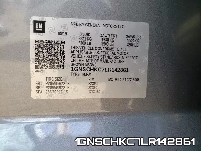 1GNSCHKC7LR142861 фото 2