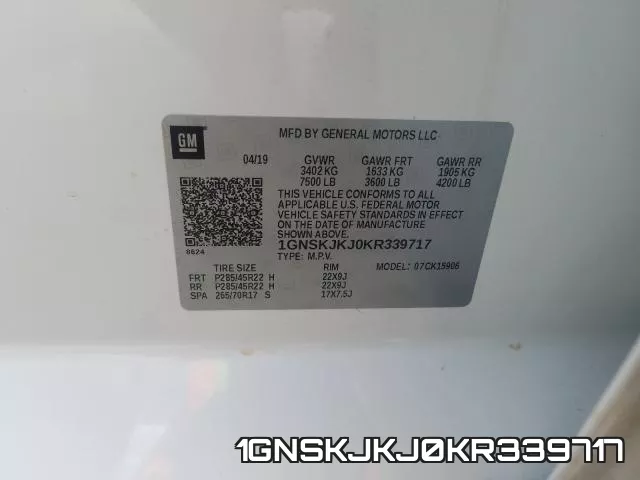 1GNSKJKJ0KR339717 фото 2