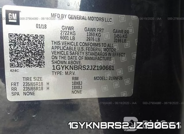 1GYKNBRS2JZ190661 фото 10