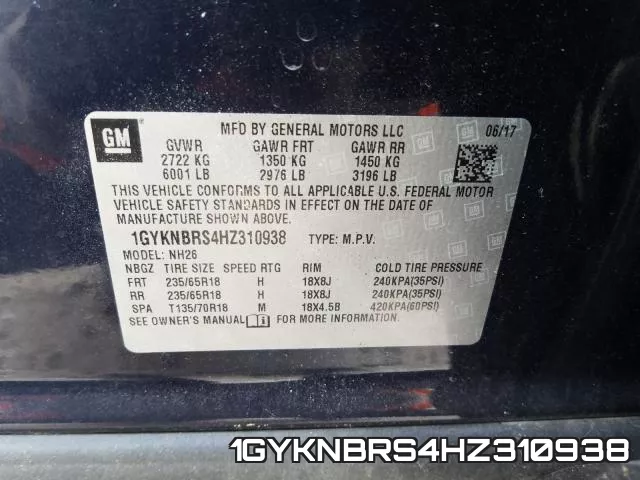 1GYKNBRS4HZ310938 фото 2