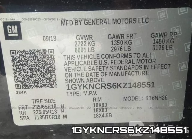 1GYKNCRS6KZ148551 фото 10
