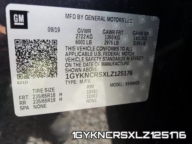 1GYKNCRSXLZ125176 фото 2