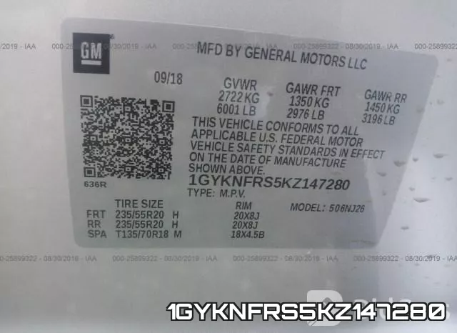 1GYKNFRS5KZ147280 фото 10
