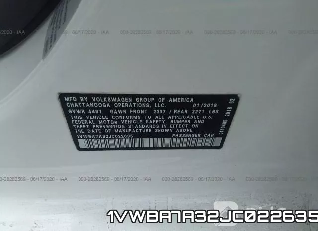 1VWBA7A32JC022635 фото 10