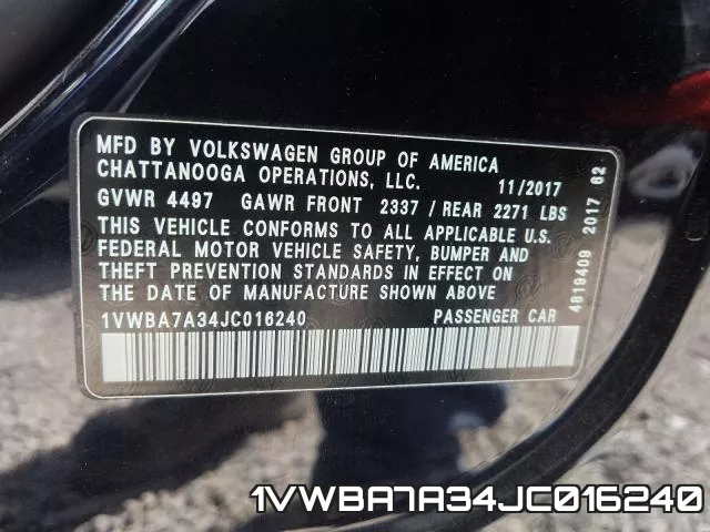 1VWBA7A34JC016240 фото 2