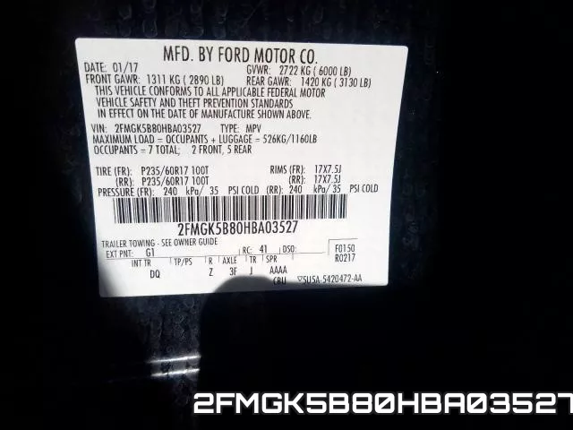 2FMGK5B80HBA03527 фото 2