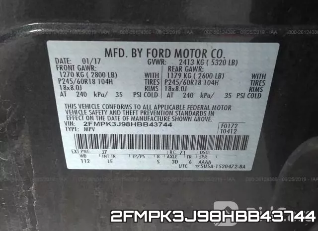 2FMPK3J98HBB43744 фото 10
