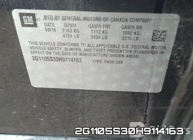 2G1105S30H9114163 фото 10