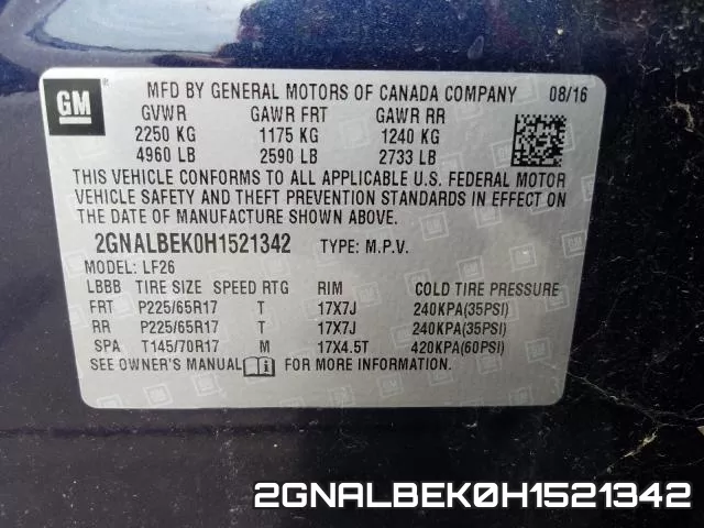 2GNALBEK0H1521342 фото 2