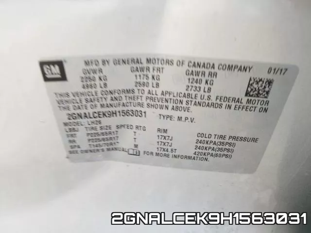 2GNALCEK9H1563031 фото 2