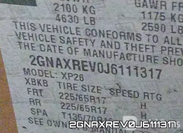 2GNAXREV0J6111317 фото 10