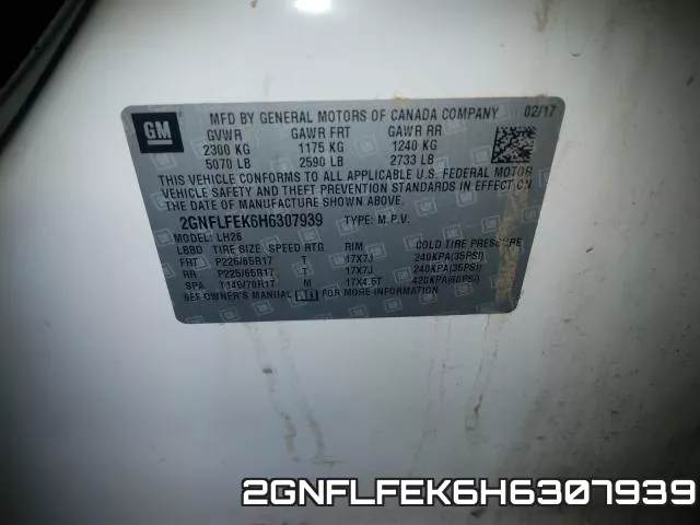 2GNFLFEK6H6307939 фото 2