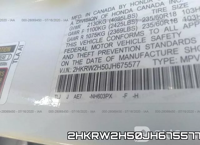 2HKRW2H50JH675577 фото 10