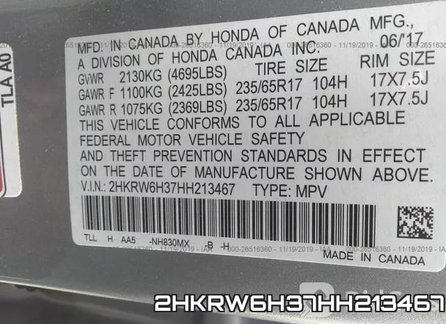 2HKRW6H37HH213467 фото 10
