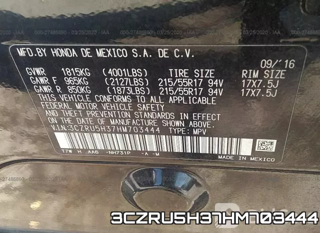 3CZRU5H37HM703444 фото 10