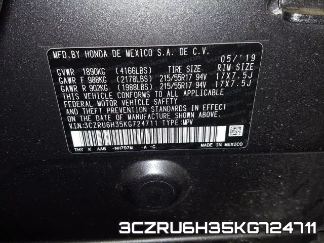 3CZRU6H35KG724711 фото 2
