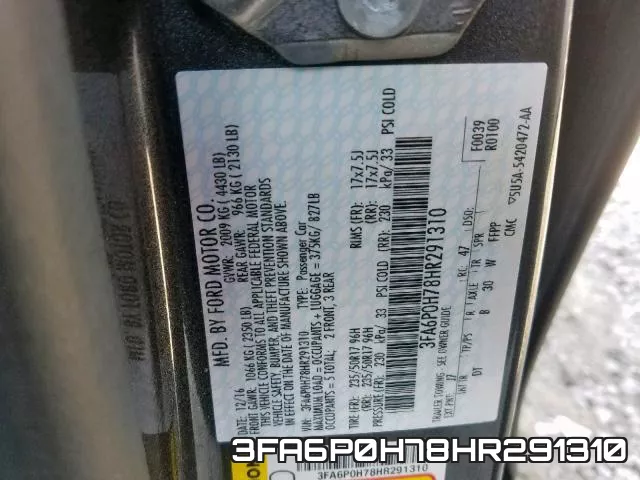 3FA6P0H78HR291310 фото 2