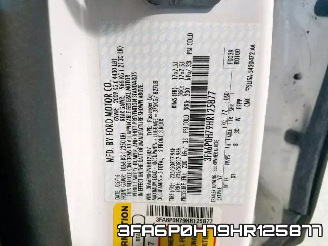 3FA6P0H79HR125877 фото 2