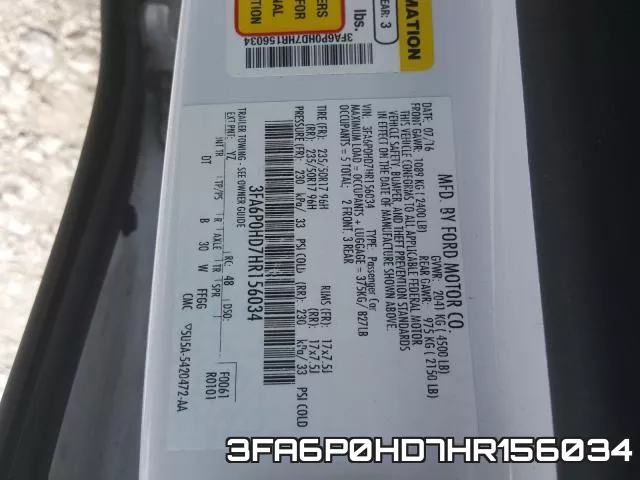 3FA6P0HD7HR156034 фото 2
