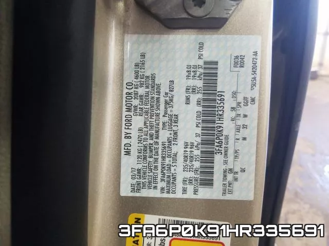 3FA6P0K91HR335691 фото 2