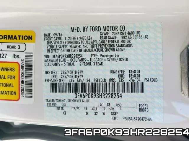 3FA6P0K93HR228254 фото 2