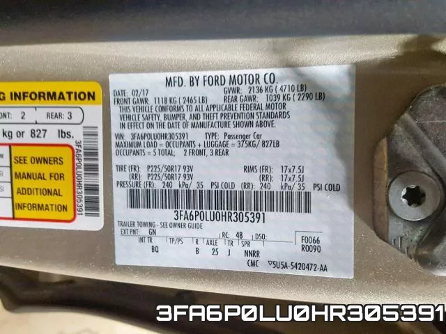 3FA6P0LU0HR305391 фото 2