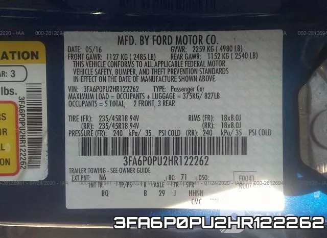 3FA6P0PU2HR122262 фото 10