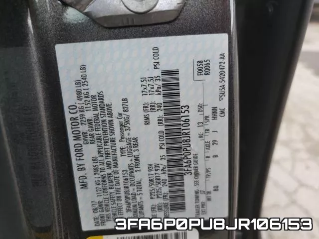 3FA6P0PU8JR106153 фото 2