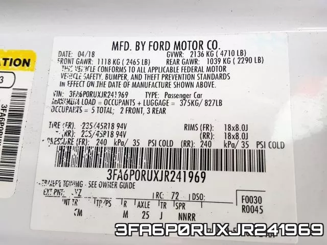 3FA6P0RUXJR241969 фото 2