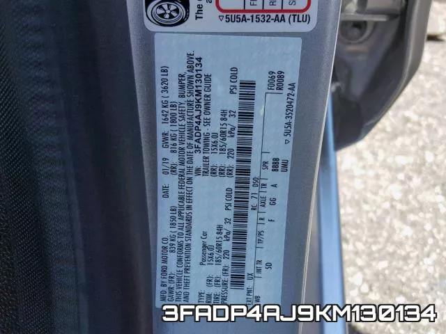 3FADP4AJ9KM130134 фото 2