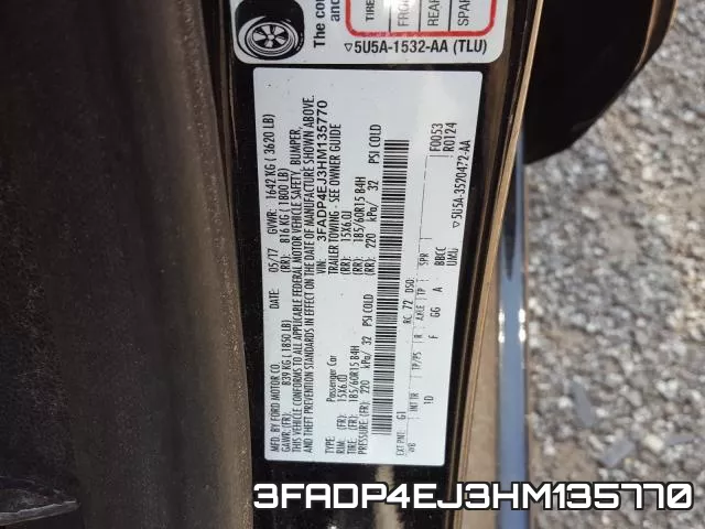 3FADP4EJ3HM135770 фото 2