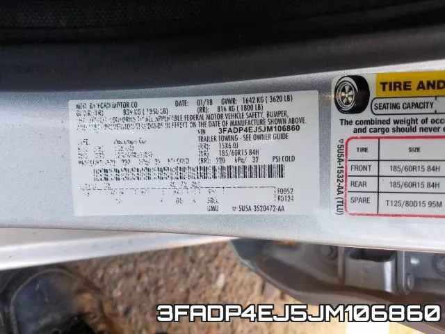 3FADP4EJ5JM106860 фото 2