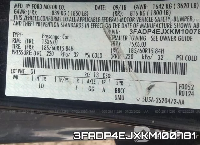 3FADP4EJXKM100781 фото 10