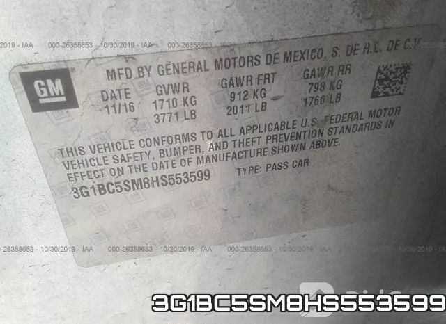 3G1BC5SM8HS553599 фото 10